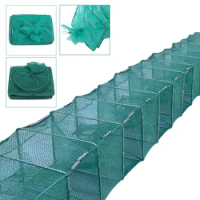 Nylon Long Fishing Net Sinkers Deep Water Portable Crab Crayfish Lobster Catcher Trap Fish Network Prawn Shrimp Nets Live Bait