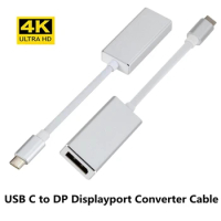 USB C to Displayport 4K Adapter Type-C Thunderbolt3/4 to DP Female Converter Cable for Macbook Surface Pro Laptops To Monitor