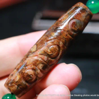 Energy Tibetan Old Agate Natural Eye Faluo Healer 9 Eye Carving dZi Bead Pendant Timestown Treasure Amulet UPD221203A31