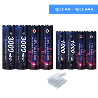 Original 1.5V AA Li-ion Rechargeable Battery 3000mWh AA 1.5V Lithium Battery 1000mWh 1.5V AA Li-ion Rechargeable Battery AA