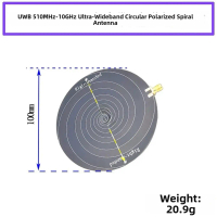 UWB 510MHz to 10GHz Circular Polarization Spiral Antenna Right Left Handed