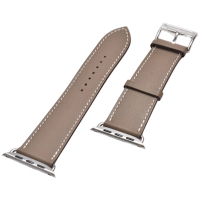 HERMES 經典Single Tour 46 mm 雙色Swift小牛皮Apple Watch錶帶(大象灰色)