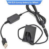 EP-5 DC Coupler EN-EL9 ENEL9 Dummy Battery+5V USB Power Bank Cable For Nikon D40 D40X D60 D3000 D5000 Camera