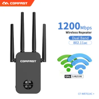 AC1200 Wireless WiFi Repeater 1200Mbps WiFi Extender 802.11ac Dual Band 2.4G&amp;5.8Ghz Wi-Fi Router Wi-Fi Amplifier Access Point
