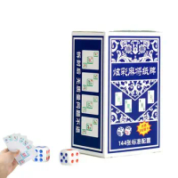 Travel Mahjong Sets Non-Sticky Travel Playing Cards Thickened Mahjong Cards For Camping Portable Playing Cards For Friend