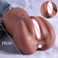 Silicone Vagina Real Size Ass Masturbator Man Buttocks Sexy Butt Masturbators?for Men Double Channels Pussy Anal Sex Doll Toys