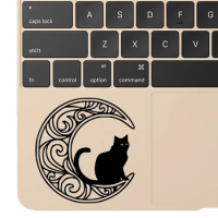 Cat on Moon Vinyl Laptop Sticker for Macbook Decal Pro 16 Air 13 Retina 11 15 Inch Mac Surface Book Acer Notebook Trackpad Skin