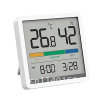 Miiiw Mute Room Baby Clock High-precision Home Indoor Temperature And Humidity Monitor 3.34inch Huge LCD Screen C/F Temperature