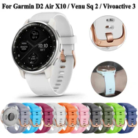 20MM Silicone Watchband For Garmin D2 Air X10 Strap Wristband Smart Watch Band For Garmin Venu SQ 2 Plus Vivoactive 3 Bracelet