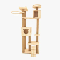 Cats Application Sisal Scratching Post Solid Wood Cat Tree Brown