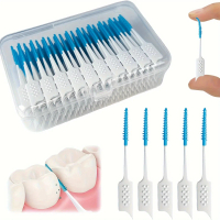 Berus Flos Silikon Mini, Lembut, Pek 20 / 40, Perisa Pudina, Pilihan Flos Pergigian, Penjagaan Mulut