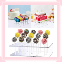 15 Lubang Acrylic Stand Holder Lollipop Acrylic Cake Pop Lollipop Holder Akrilik Bongkar Pasang Knoc
