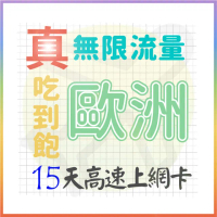 【AOTEX 奧特克斯】15天歐洲上網卡真無限高速流量吃到飽(手機卡SIM卡網路卡預付卡)