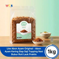 Lite Abon Ayam Original 1000g - Abon Ayam Kering Siap Saji Topping Nasi Bubur Roti Lauk Praktis
