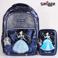 Genuine Australian Smiggle Disney Dark Blue Cinderella Backpack, Stationery Box, Meal Bag, Crossbody Bag, Student Gift