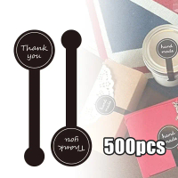 500pcs Sticker Panjang Segel Makanan Cake Sticker Toples Thanks Sticker Hampers Stiker Botol Stiker 