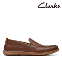 Clarks 男鞋 Flexway Step 全皮面簡約設計莫卡辛鞋 便鞋(CLM76954C)