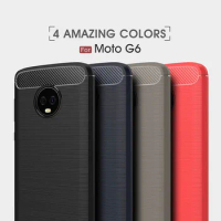 For Motorola Moto G6 Play Cover Carbon Fiber Shockproof Case for Moto G6 PLUS P30 PLAY Soft Silicone Protective Cover