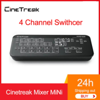Cinetreak Mixer MiNi 4-CH FHD Video Swithcer Live-Streaming Multi-view and Recording VS Blackmagic Design ATEM DeviceWell