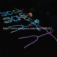 New Design 4 Sets Super Bright EL Wire Clothes Led Luminous Ballroom Costumes Suit Dance Wear For Stage DJ Bar Party Show