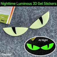 Devil Eyes Nighttime Luminous 3D Gel Stickers Decor Motorcycle Scooter Body Windshield Decal Accesso