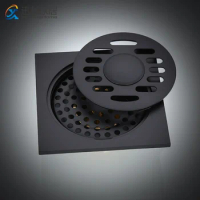 Special Floor Drain For Washing Machine Anti-odor Black Brass Square Trap Waste Grate Round Cover Strainer Drains Home Accessory