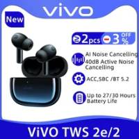Vivo TWS 2e Earphone Wireless Bluetooth 5.2 Earbuds Dual Mic Call Noise Cancellation 12.2mm Driver AAC For Vivo X70 Pro X50
