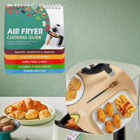 Air Fryer Magnetic Cheat Sheet Cooking Guide Booklet Cooking Times Chart for Beginners and Advanced Users