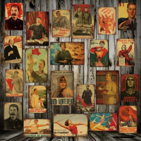 [ Mike86 ] Stalin Lenin Soviet Socialism Metal Sign Pub Vintage Mural Rust Painting art Sticker Poster Art 20*30 CM LT-1748