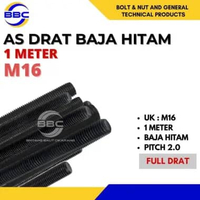 As Drat Hitam Baja M16 Pitch 2.0 Stud Bolts Long Drat Baja Grade 8.8 1 Meter