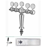 Craft LED Beer Tower Dispenser with 5 Beer Taps and 1 Drip Tray