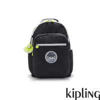 Kipling (網路獨家款) 經典深黑機能手提後背包-SEOUL