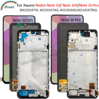 AMOLED For Xiaomi Redmi Note 10 Pro Display with Frame Touch Panel Screen Digitizer Tela For Redmi Note10 Note 10s LCD M2101K7AG