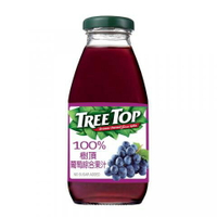 【TreeTop樹頂】100%葡萄綜合果汁-玻璃瓶300ml(箱購.24入)