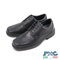【IMAC】義大利原廠超寬楦真皮綁帶休閒鞋 黑色(450010-BL)