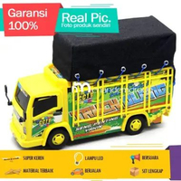 Mainan Mobil Mobilan Truk Oleng Fuso Basuri Engkel Telolet Sound Horeg Berlajan Bersuara LED Kuning
