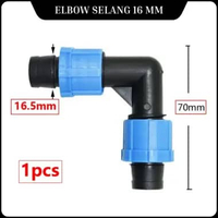 Konektor Selang Drip Irigasi Pertanian Sambungan T Elbow Selang Irigasi Otomatis Perkebunan Elbow16M