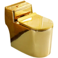 Gold toilet, super vortex siphon, silent water closet, personalized household creative toilet