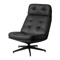 HAVBERG 旋轉扶手椅, grann/bomstad 黑色, 66x99x92 公分