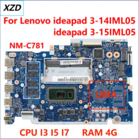 NM-C781 Mainboard For Lenovo ideapad 3-14IML05 ideapad 3-15IML05 Laptop Motherboard With i3 i5 i7 10TH CPU,RAM 4GB 100% Test Ok
