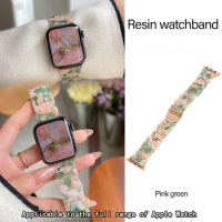 Resin strap for apple watch ultra band 8 7 49 44mm 40mm 42mm 38mm 41 45mm correa transparent Loop for iwatch 7 6 se series 5 4 3