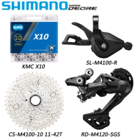 SHIMANO DEORE M4100 10 Speed Kit for MTB Bike Shifter RD-M4120-SGS Rear Derailleurs CS-M4100-10 42T/46T Cassette Bicycle Parts
