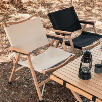 Beech Outdoor Balcony Leisure Folding Chair Portable Solid Wood Kermit Chair Campsite Coffee Shop Milk Tea Shop Chair