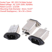 IEC Socket EMI Filter EMI RFI Filter AC 250V 1A 3A 10A CW1D-1/3/10A-T Suppressor Power Line Noise Filter Socket