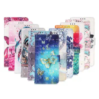 3D Printed Patterns Wallet Protector Phone Case For OPPO Reno 11 3 Pro A79 A2 A52 A72 A92 Realme C15 6 C11 Stand 50Pcs/Lot