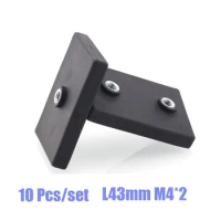 10 Pcs 43mm square rubber-coated magnet Powerful Neodymium Magnet Disc Rubber Costed With Two M4 Thread square Magnet