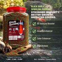 Pakan Ikan Growth Spirullina Premium 1,6 Kg Black Garlic Bawang Hitam -Ikanesia 5 MM REFILL 1KG