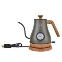 110V 1L electric kettle 304 stainless steel gooseneck spout pour-over coffee pot slim teapot with thermometer