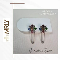 MRLY Bros Brooch Pin Hijab Kebaya Aksesories Premium Raibow Zircon
