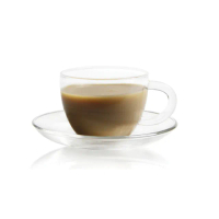 【奇高】耐熱咖啡杯盤組230ml 12杯+12盤(玻璃杯 咖啡杯 茶杯)